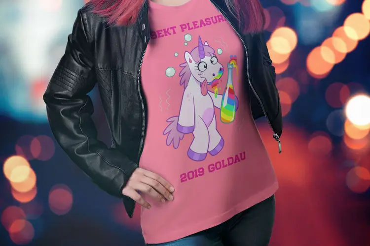 Sekt Plessure Textildruck T-Shirts